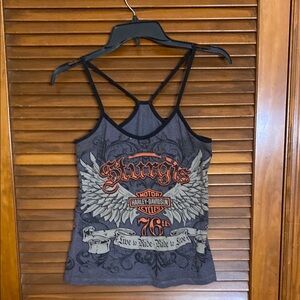 Harley-Davidson Gray and Black Tank Top
